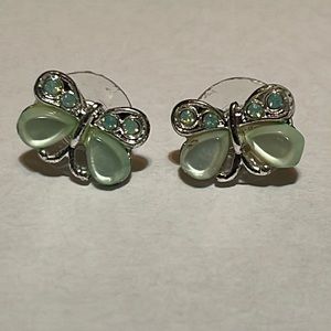 Unsure of brand, earrings, light turquoise.